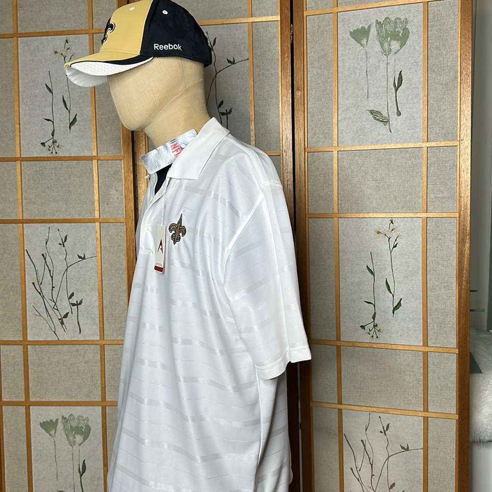 NWT Men's New Orleans Saints Antigua White Tunnel Polo Size XL - Picture 7 of 13